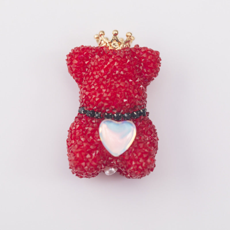Wholesale Acrylic Full Diamond Sugar Crown Bear Pen Cap Beads